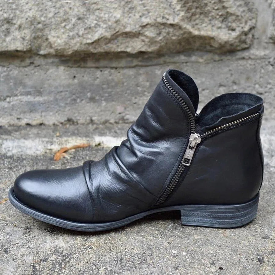 June | Women's Wide-Fit Orthopedic Boots - Color:Black;Size:35
