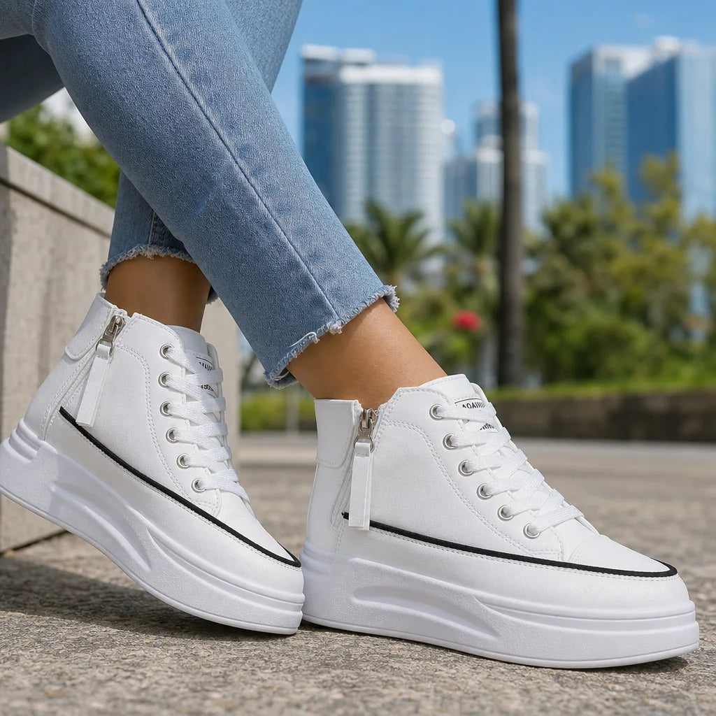 White Willard Platform High-Top Sneakers 1