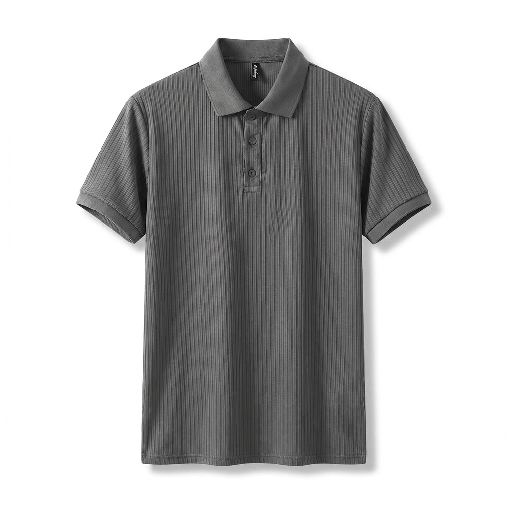 Kaden Knit Polo Shirt - Color:Gray;Size:S