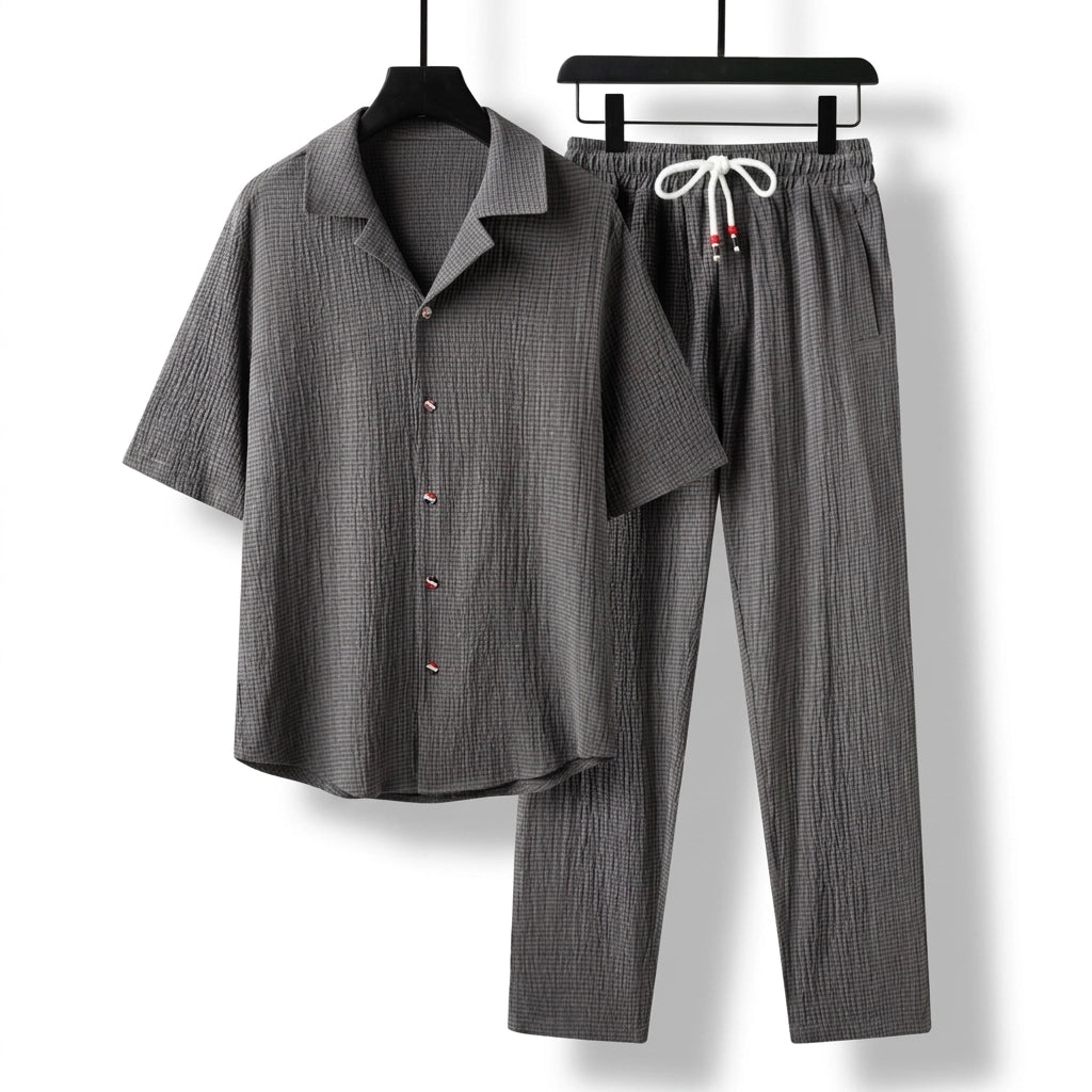 Kaelis Linen Set - Color:Grey Set;Size:S