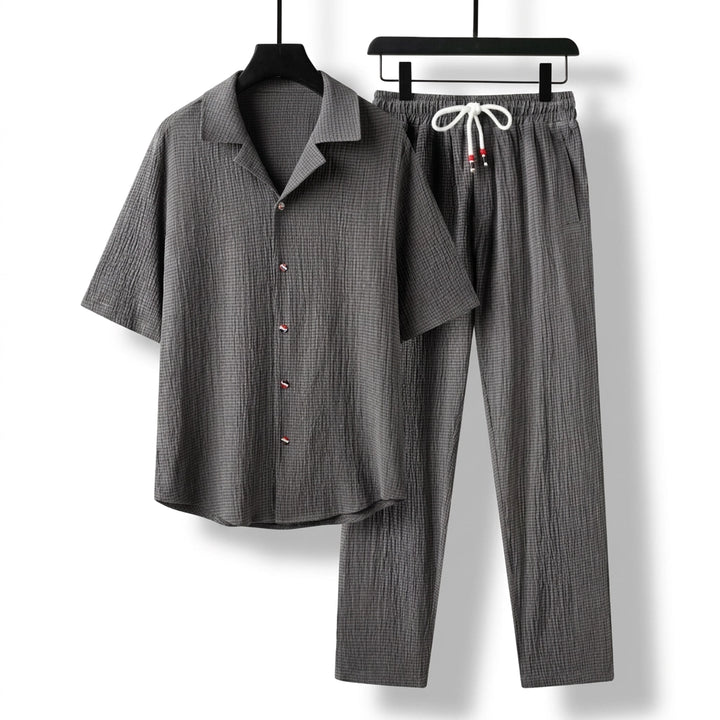 Kaelis Linen Set - Color:Grey Set;Size:S