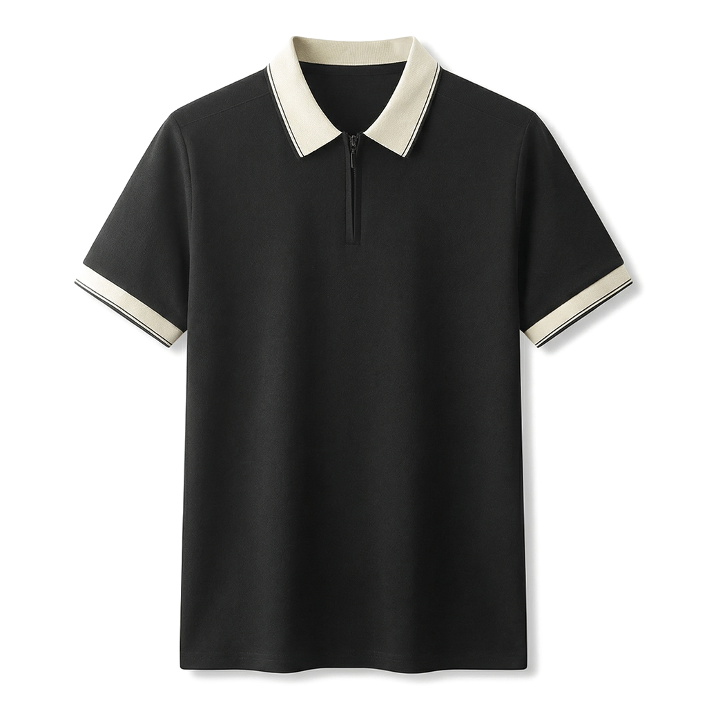 Kaeron Zip Polo - Color:Black;Size:2XL