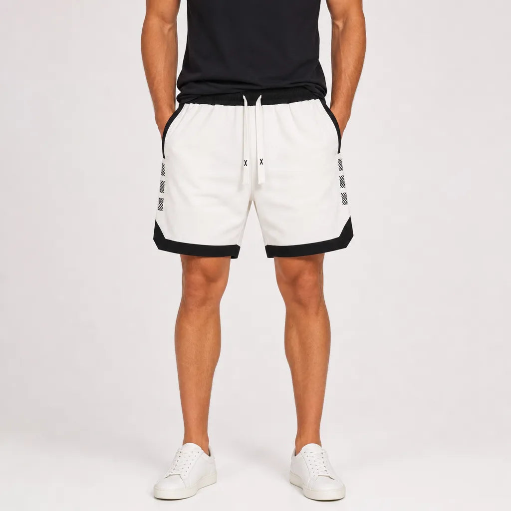 Men's Beige Talmadge Printed Beach Shorts