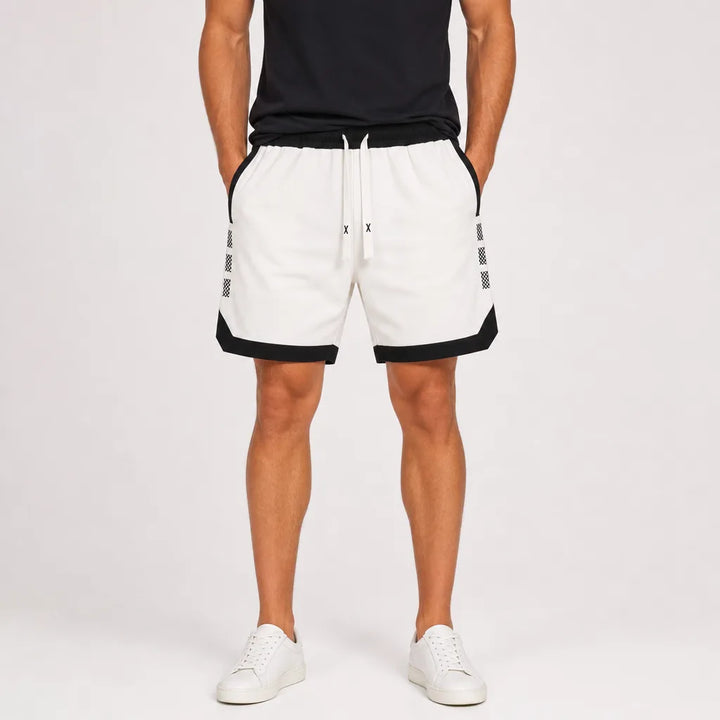 Men's Beige Talmadge Printed Beach Shorts