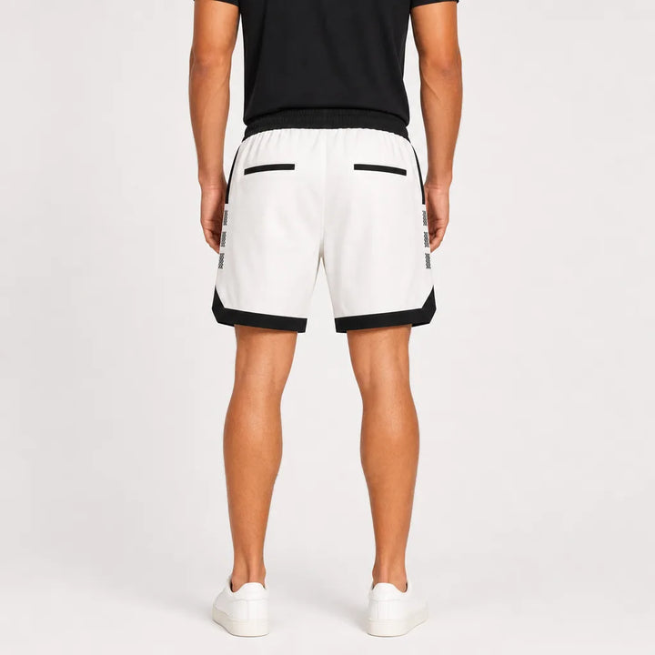 Men's Beige Talmadge Printed Beach Shorts