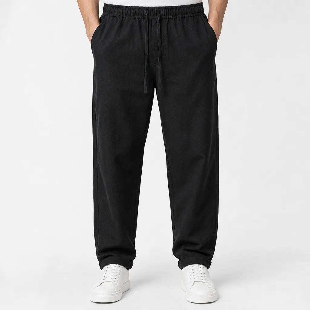 Kaito | Mens Loose Fit Baggy Pants - Color:Black;Size:S
