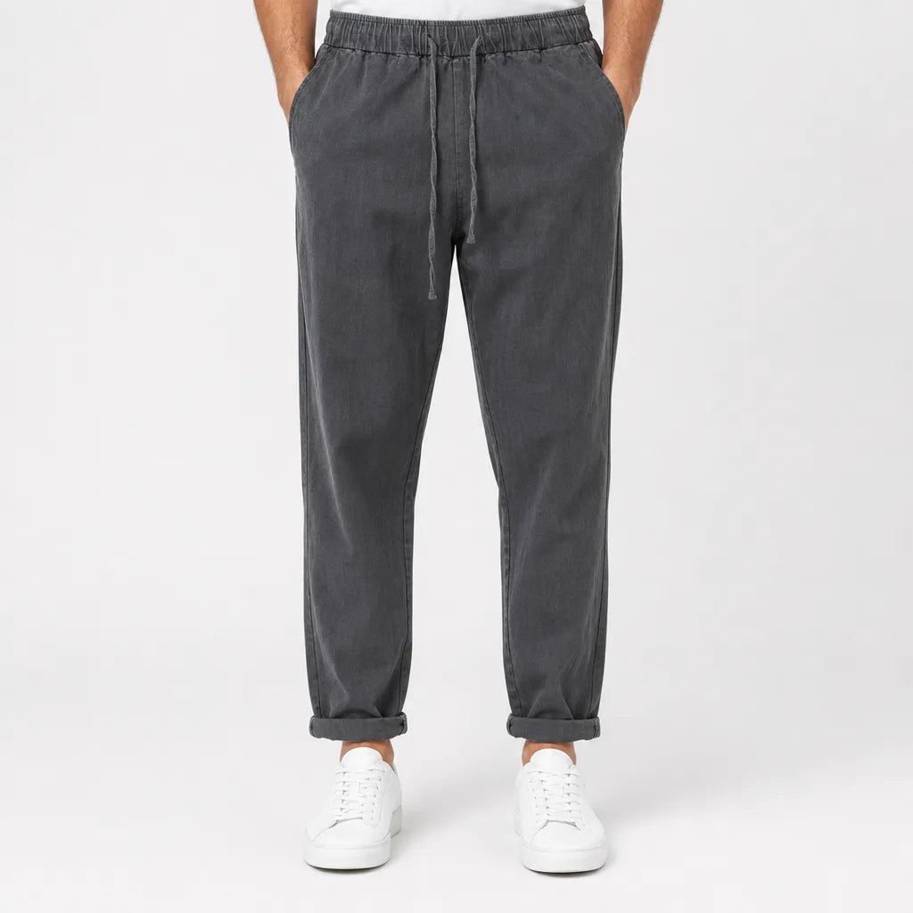 Kaito | Mens Loose Fit Baggy Pants - Color:Gray;Size:S