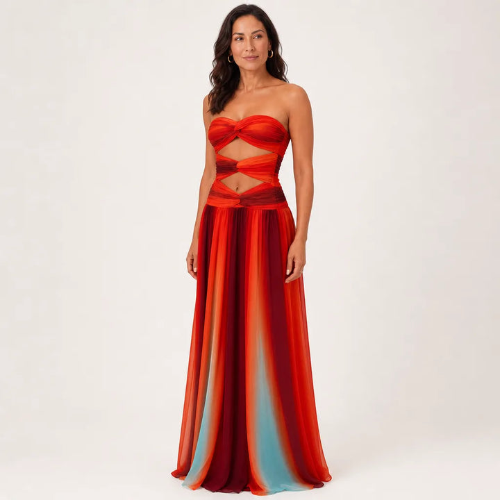 Women's Red Katelyn Ombré Maxi Gown -G
