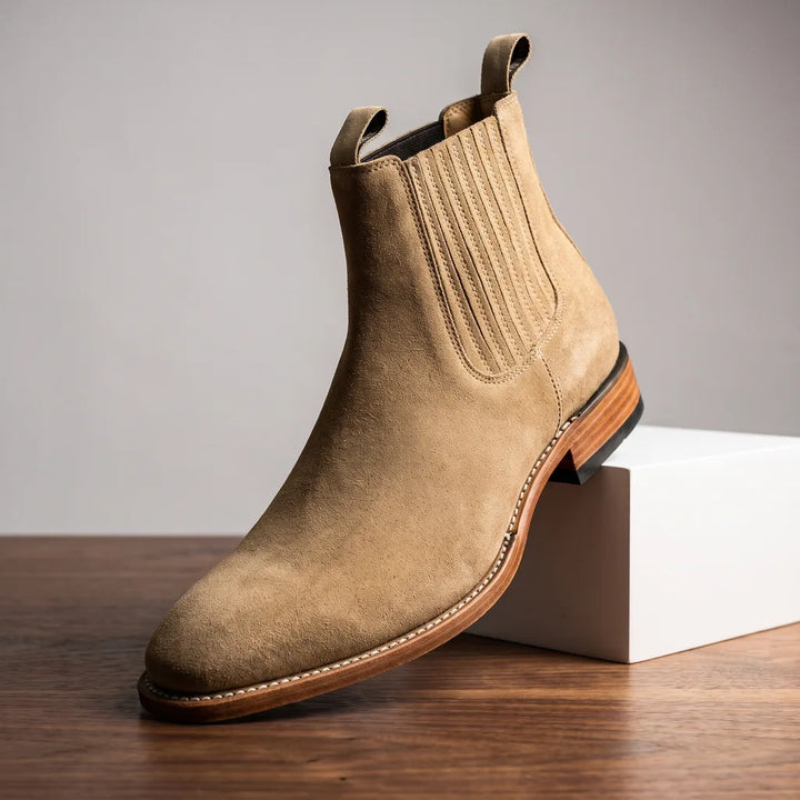 Keith  | Men's Western Chelsea Boots - Color:Black;Size:38