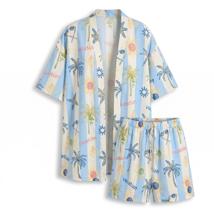 Kellan Kimono Set - Color:Sky Blue;Size:XS