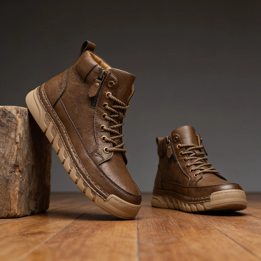 Kennedy Page | Men's Rugged Hiking Boots - Color:Brown;Size:39