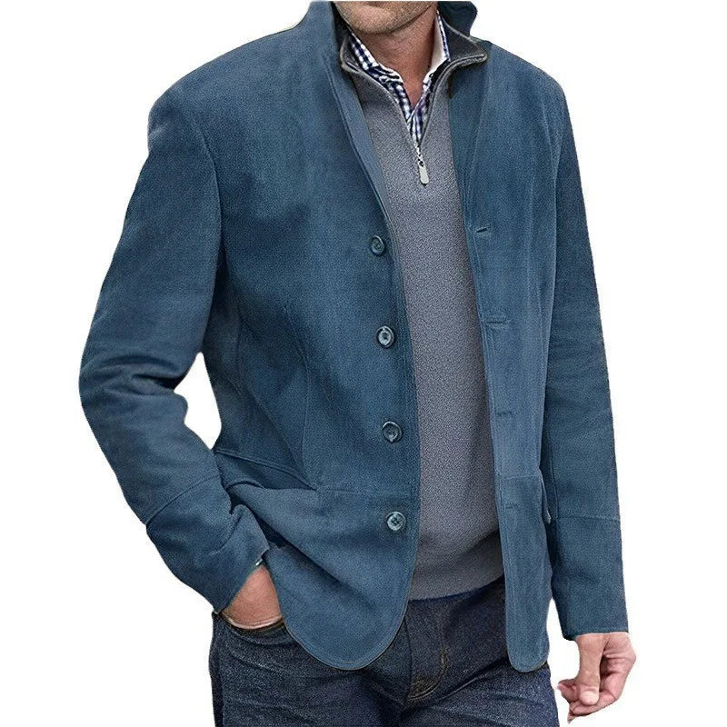 Kerr | Men's Windbreaker Button-Up Jacket - Color:Blue;Size:XS