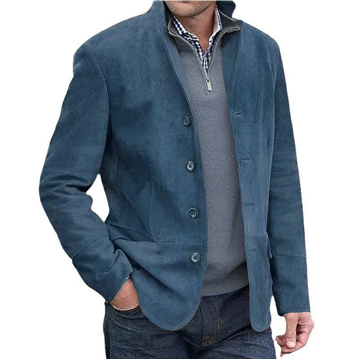 Kerr | Men's Windbreaker Button-Up Jacket - Color:Blue;Size:XS