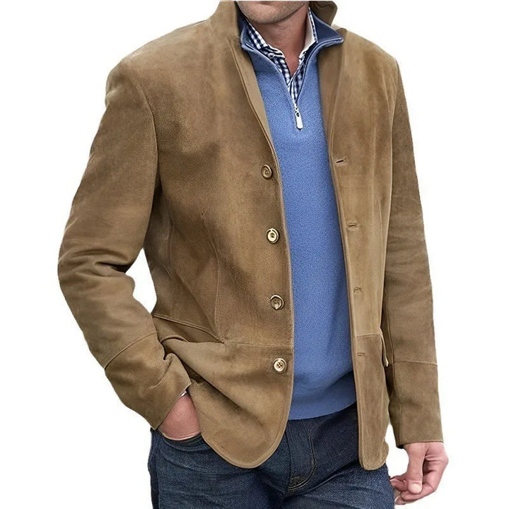 Kerr | Men's Windbreaker Button-Up Jacket - Color:Brown;Size:XS