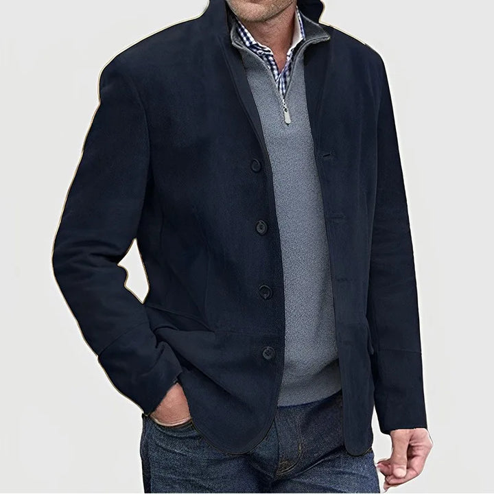 Kerr | Men's Windbreaker Button-Up Jacket - Color:Navy Blue;Size:XS