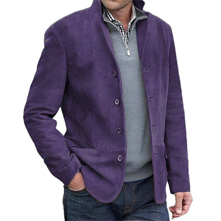 Kerr | Men's Windbreaker Button-Up Jacket - Color:Purple;Size:XS