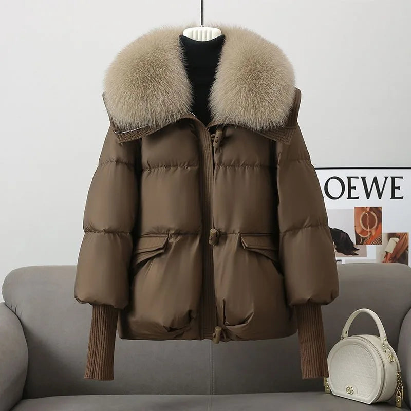 Kesley | Women's Puffer Winter Jacket - Brown