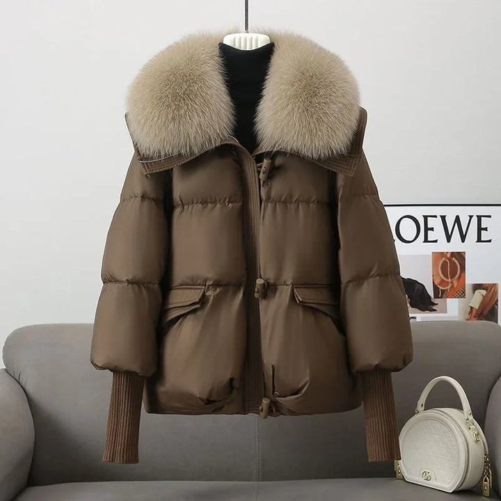 Kesley | Women's Puffer Winter Jacket - Brown