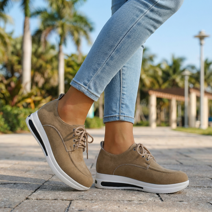 Khaki Aria Quinn Lace-Up Loafers 1