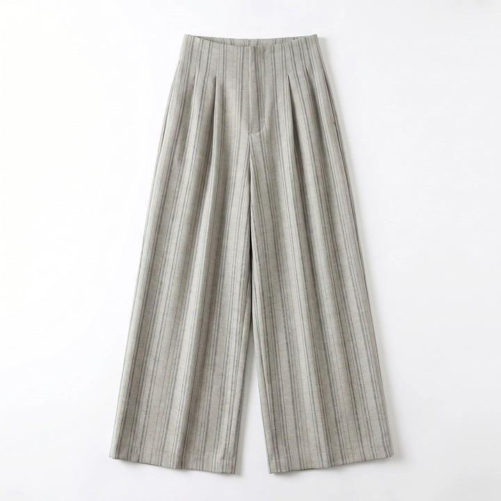 Rhea Wide-Leg Trousers - Color:Khaki;Size:XS