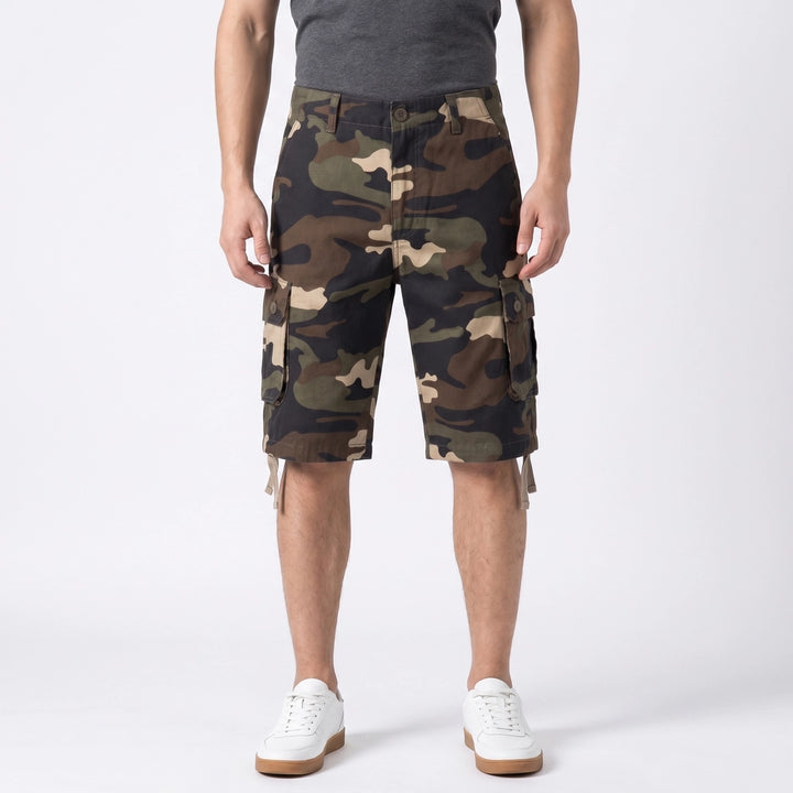 Khaki Camo Lipton Camo Cotton Cargo Shorts 2