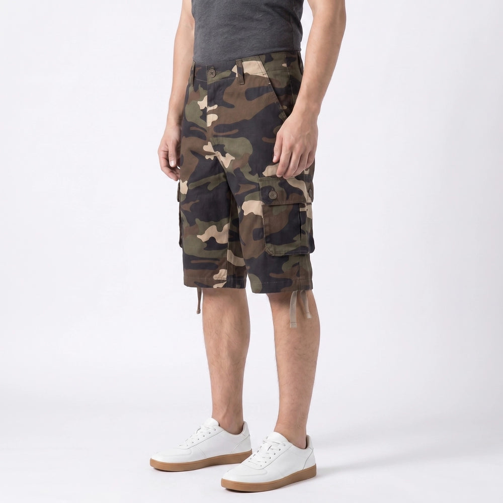 Khaki Camo Lipton Camo Cotton Cargo Shorts 3