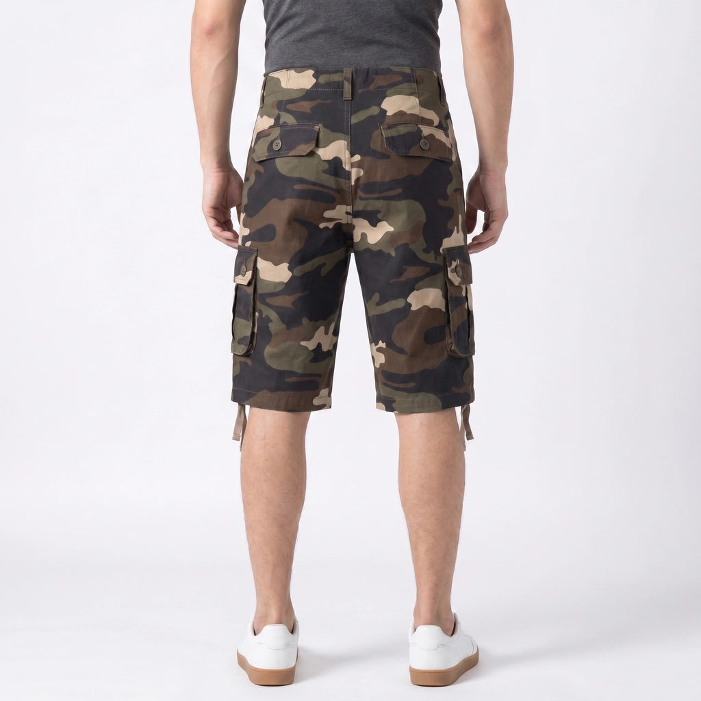 Khaki Camo Lipton Camo Cotton Cargo Shorts 4