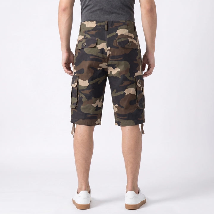 Khaki Camo Lipton Camo Cotton Cargo Shorts 4