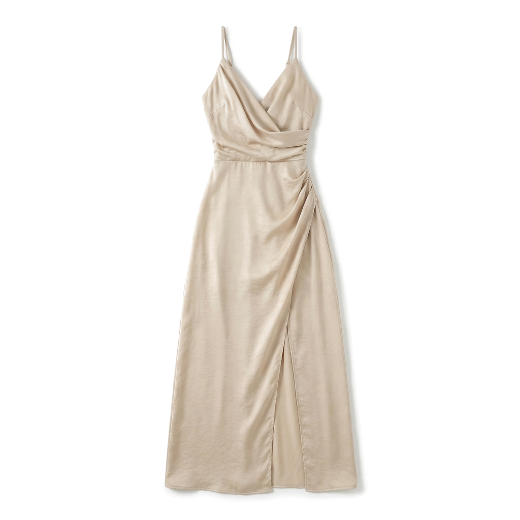 Khaki Elara V-Neck Slit Maxi 4