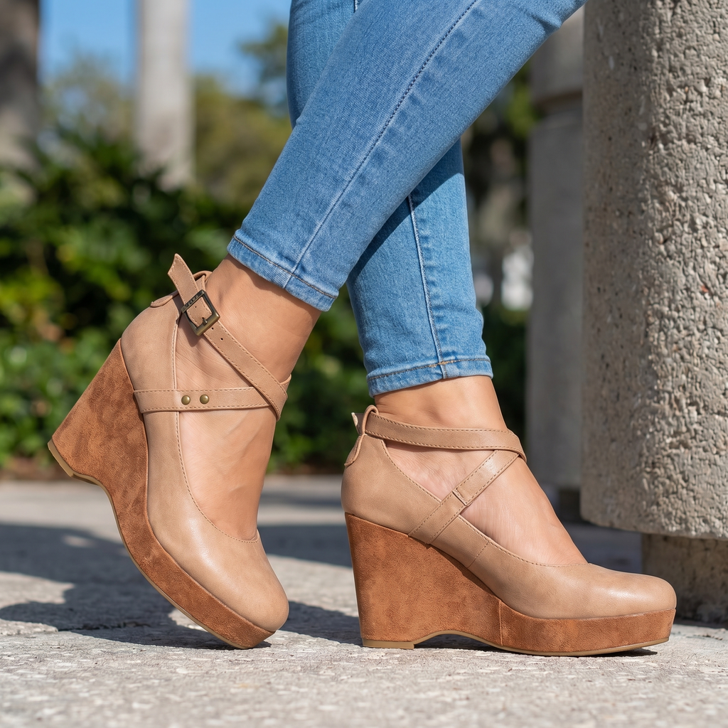 Khaki Sienna Cross-Strap Block Sandals 1