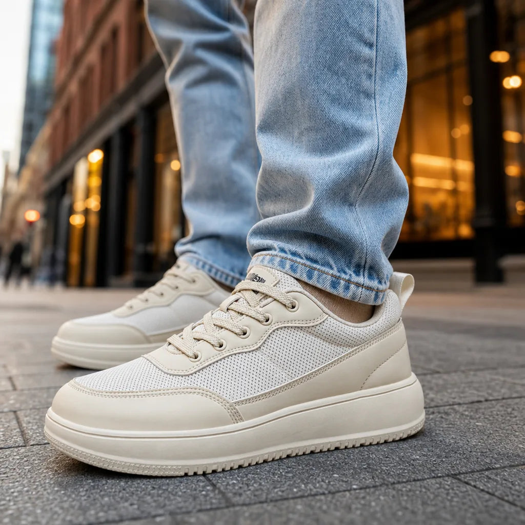 Men's Beige Mabry Chunky Mesh Sneakers