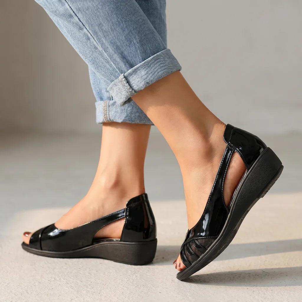 Kiara Open-Toe Sandals - Color:Black;Size:35