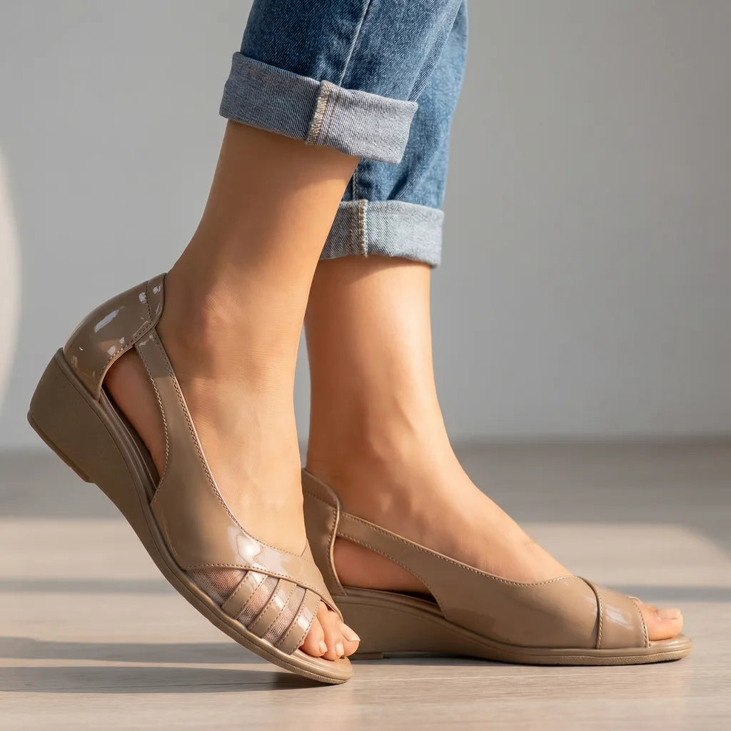 Kiara Open-Toe Sandals - Color:Khaki;Size:35