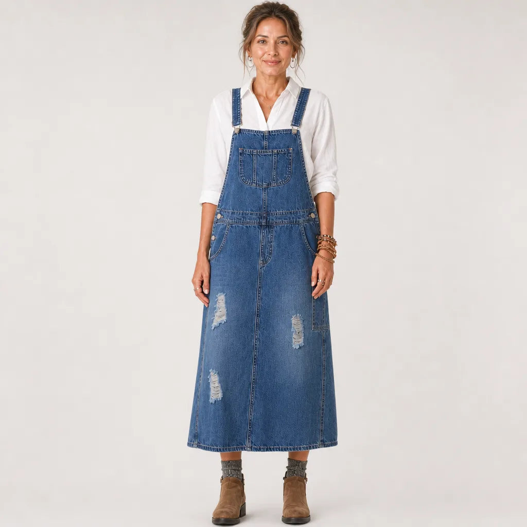 Women's Kilmer Distressed Overall Dress