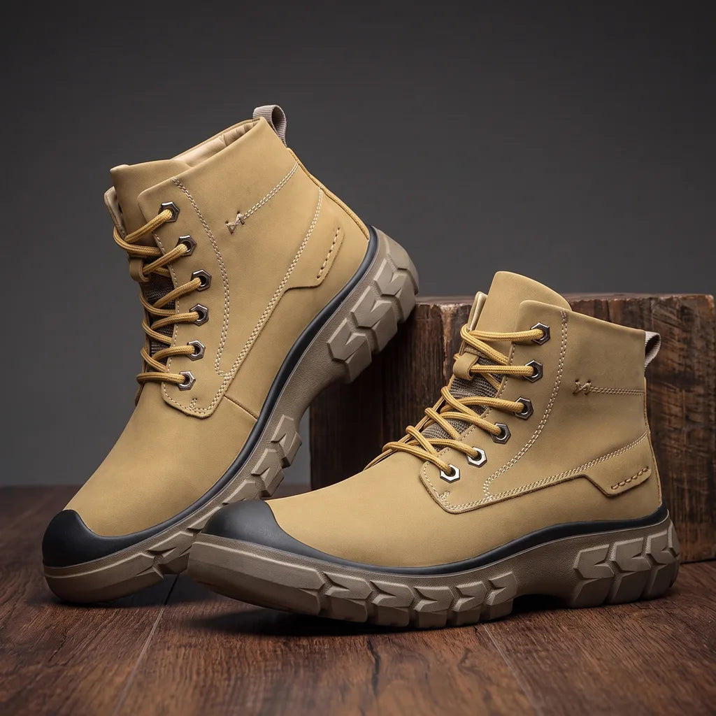 Kingsley Trail Combat Boots - Color:Brown;Size:39