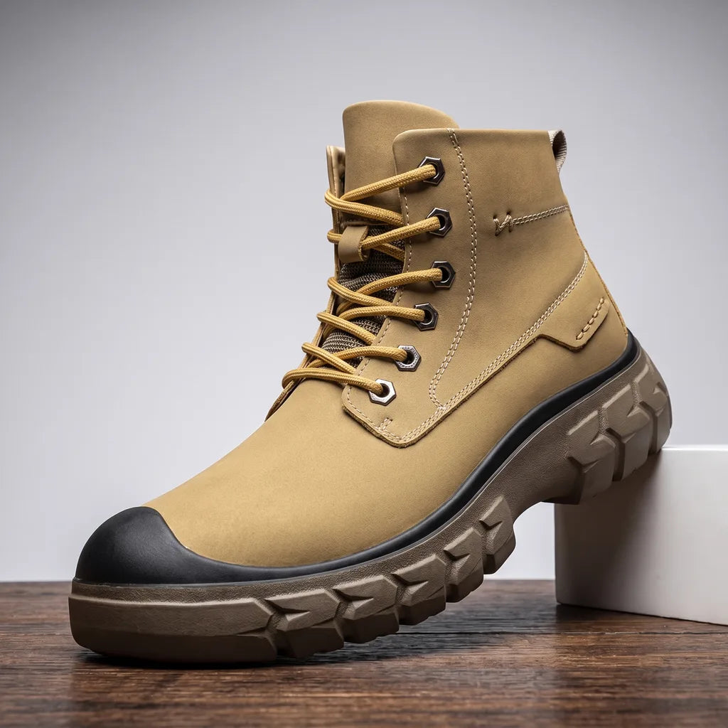 Men's Yellow Henley Lined Combat Boots