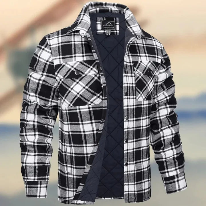 Kirby | Men's Cotton Flannel Jacket -No match - Size:S;Color:Black