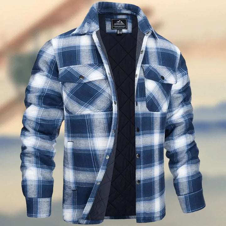 Kirby | Men's Cotton Flannel Jacket -No match - Size:S;Color:Blue
