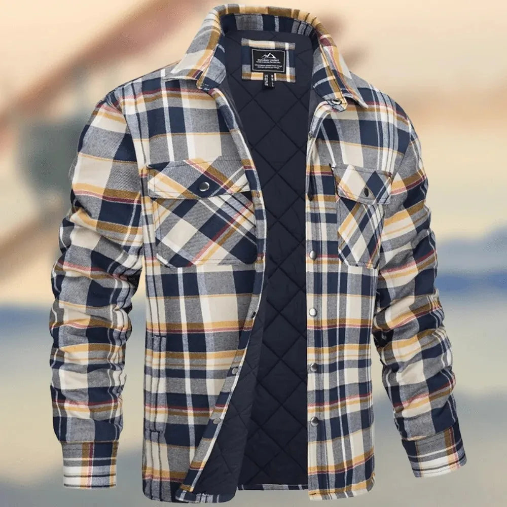 Kirby | Men's Cotton Flannel Jacket -No match - Size:S;Color:Brown