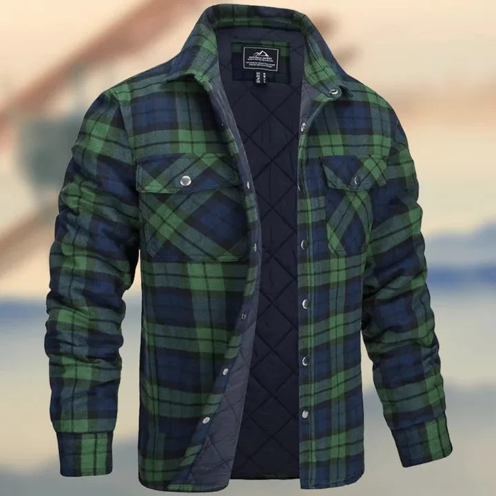 Kirby | Men's Cotton Flannel Jacket -No match - Size:S;Color:Green
