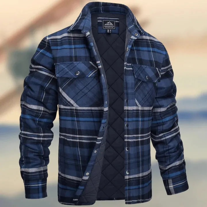 Kirby | Men's Cotton Flannel Jacket -No match - Size:S;Color:Navy Blue