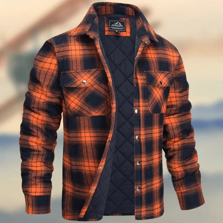 Kirby | Men's Cotton Flannel Jacket -No match - Size:S;Color:Orange