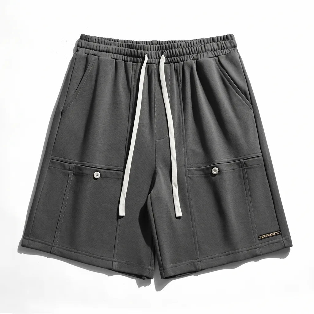Koby Drawstring Utility Shorts - Color:Gray;Size:XS