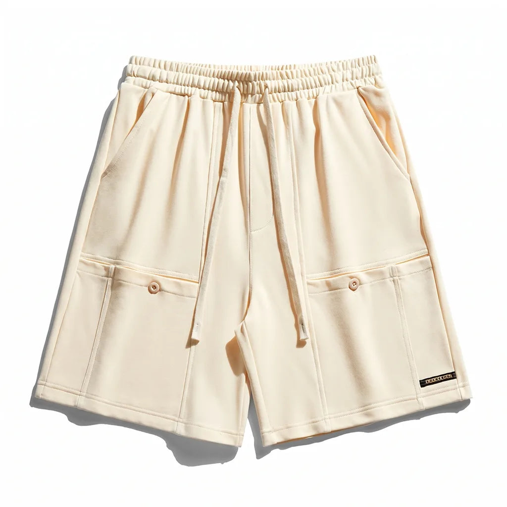 Koby Drawstring Utility Shorts - Color:Khaki;Size:XS
