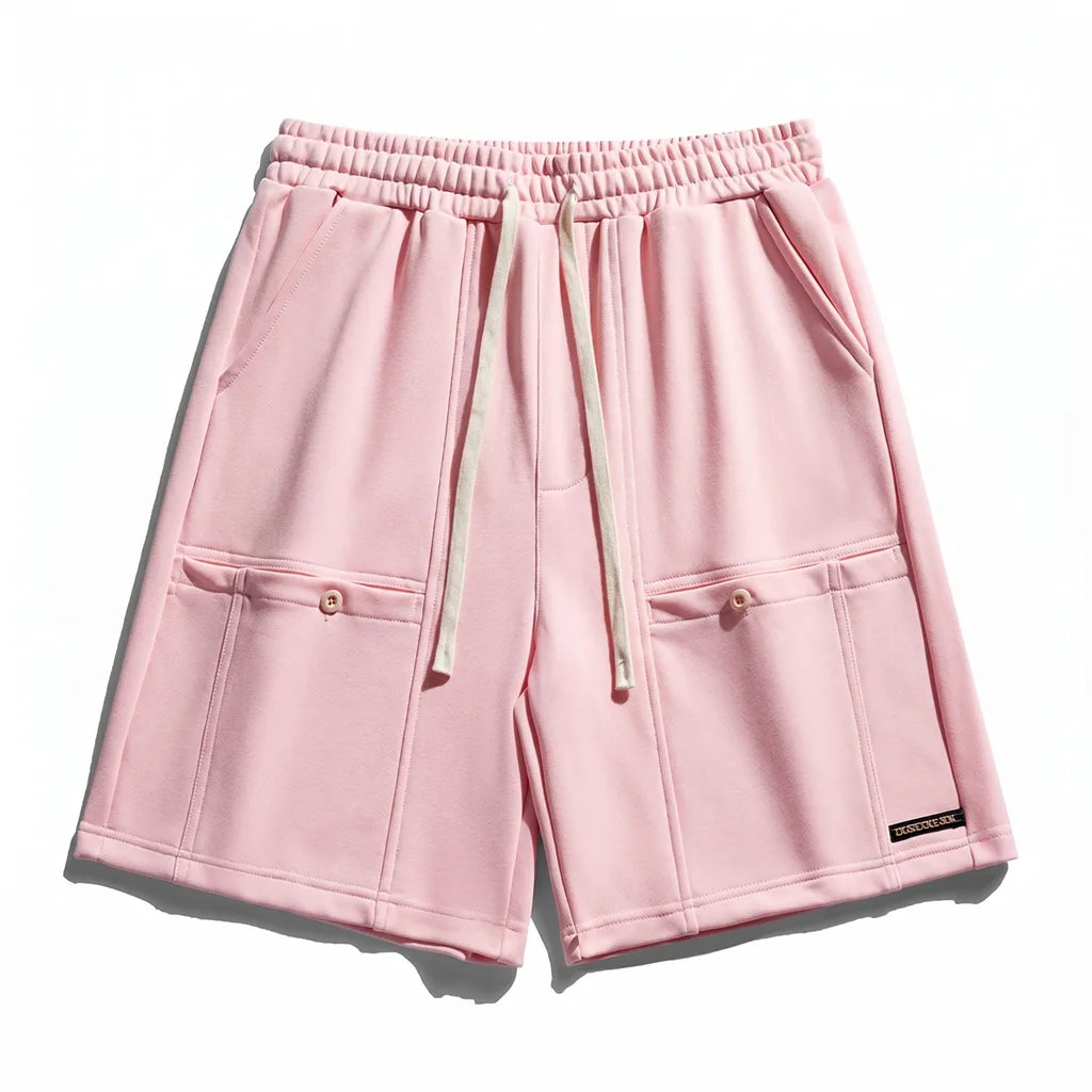 Koby Drawstring Utility Shorts - Color:Pink;Size:XS