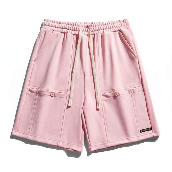Koby Drawstring Utility Shorts - Color:Pink;Size:XS