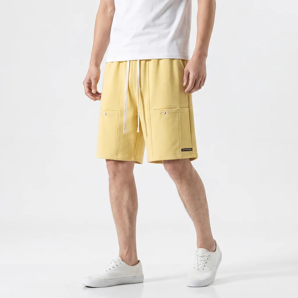 Yellow Reynolds Cotton Cargo Shorts 3