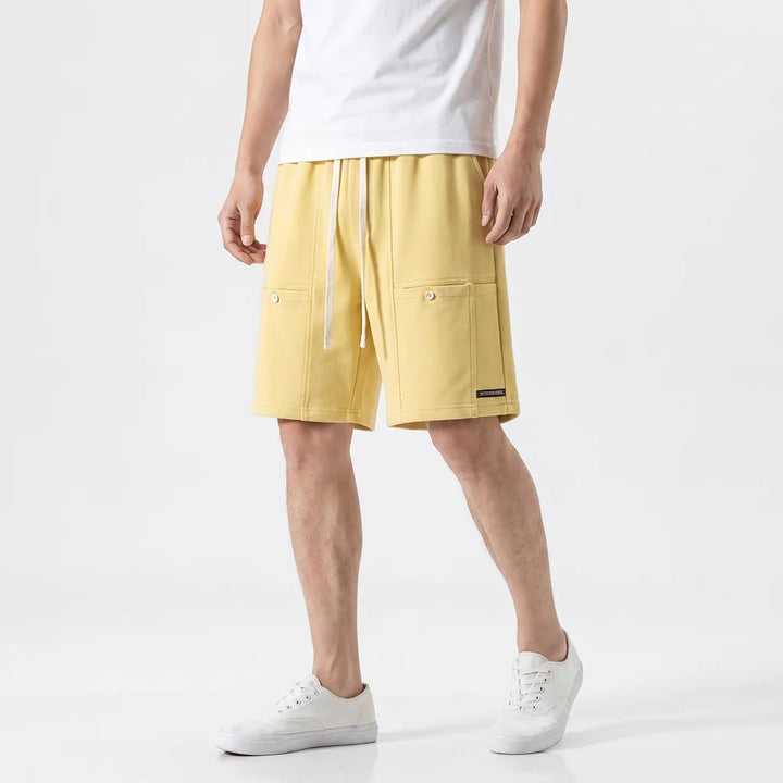 Yellow Reynolds Cotton Cargo Shorts 3