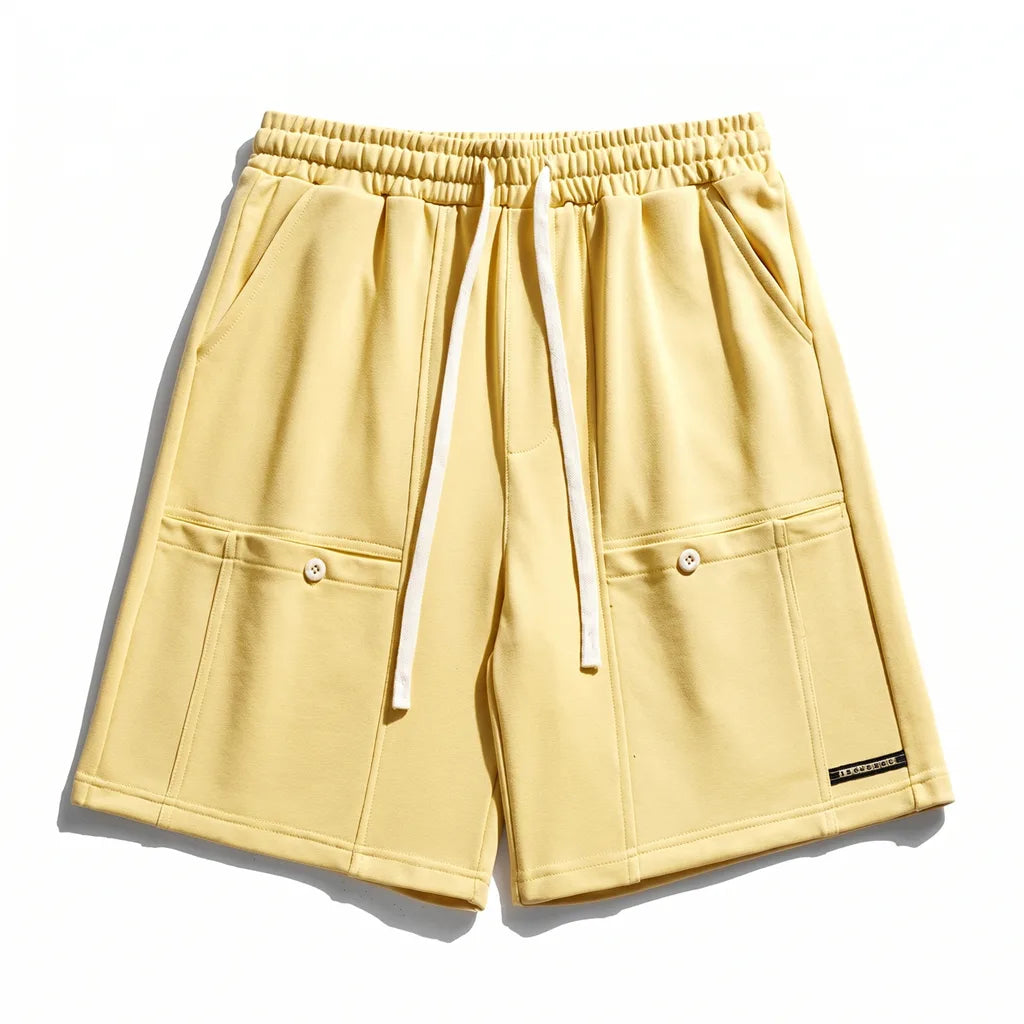 Koby Drawstring Utility Shorts - Color:Yellow;Size:XS