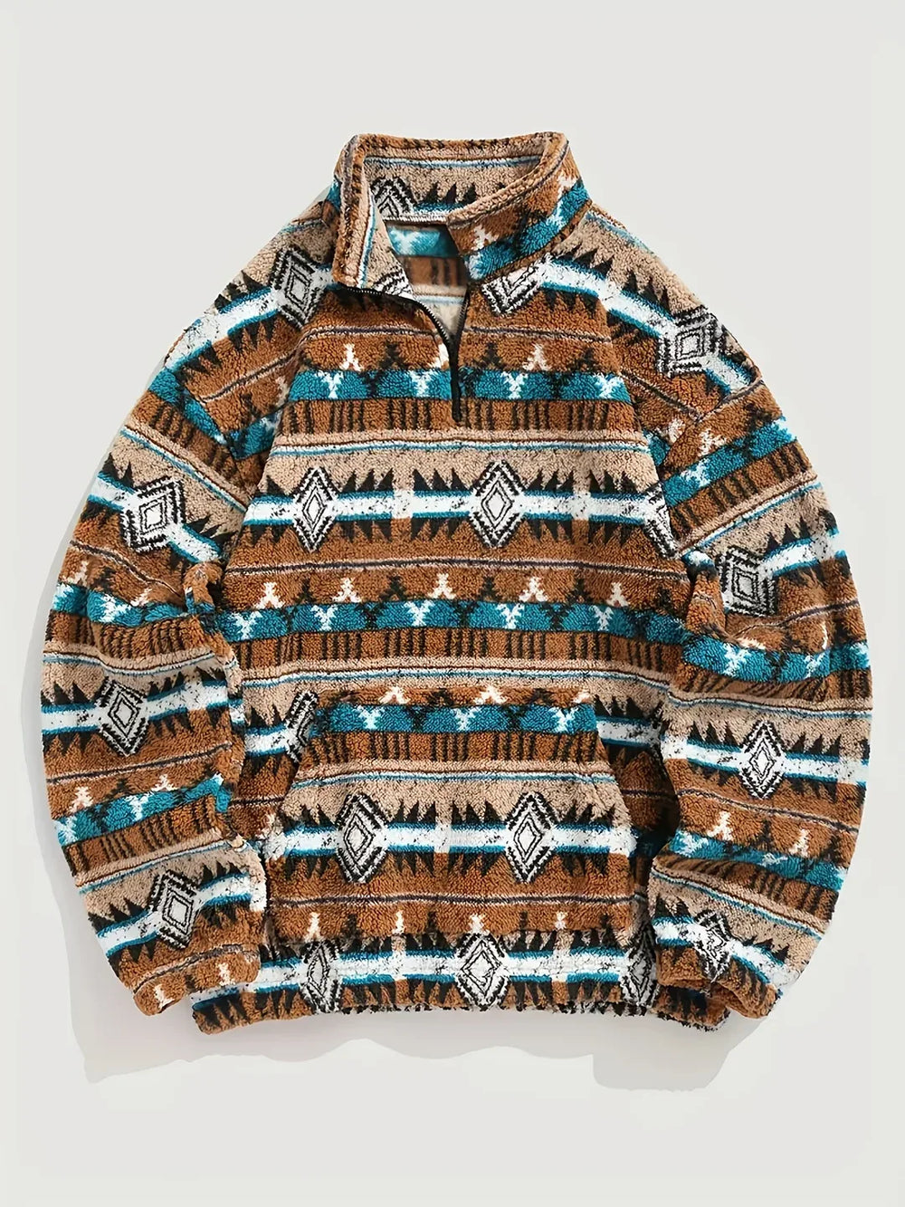 Men's Western Quarter-Zip Sweater brown 1.webp